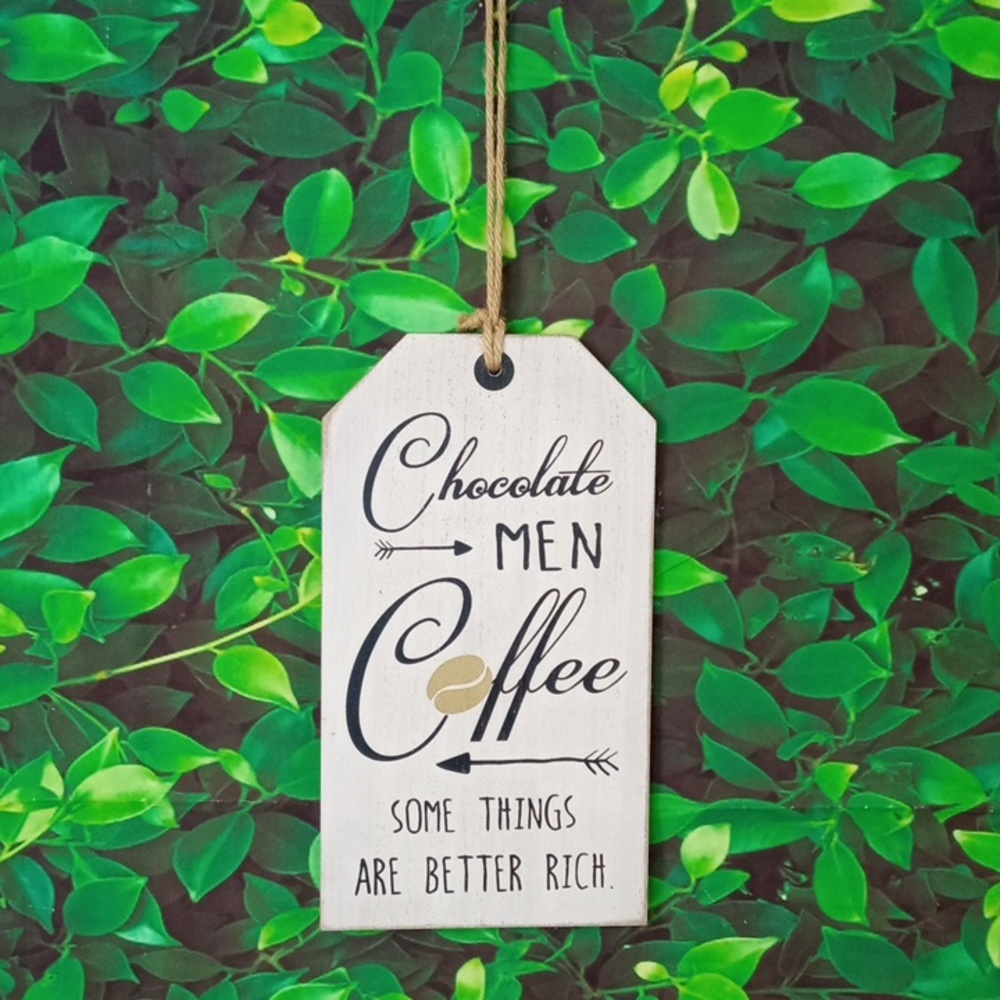 💩 Chocolate Men Coffee Hanging Wood Sign